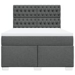 vidaXL Sommier à lattes de lit avec matelas Gris foncé 140x190cm Tissu