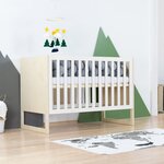 Lit bébé CHRUPPY 60 x 120 cm naturel et blanc