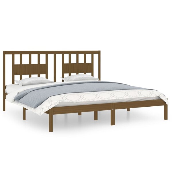 vidaXL Cadre de lit Marron miel Bois de pin massif 200x200 cm