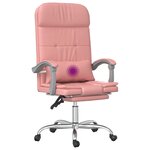 vidaXL Fauteuil de massage inclinable de bureau Rose Similicuir