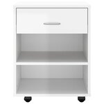 vidaXL Armoire à roulettes Blanc brillant 46x36x59cm Bois d’ingénierie