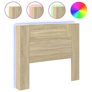 vidaXL Armoire tête de lit avec LED chêne sonoma 120x16 5x103 5 cm