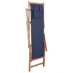 vidaXL Chaise pliable de plage Tissu et cadre en bois Bleu