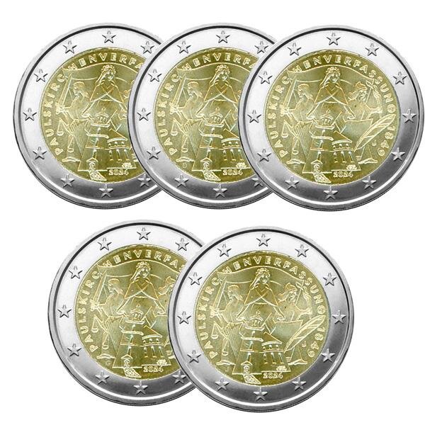 2 Euro commémorative 2024 : Allemagne (175 ans de la constitution de l'église Saint-Paul) -  5 ateliers