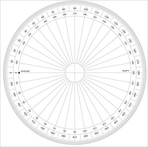 Rapporteur cercle entier degrés Ø 30 cm