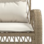 vidaXL Salon de jardin avec coussins 4 Pièces beige résine tressée