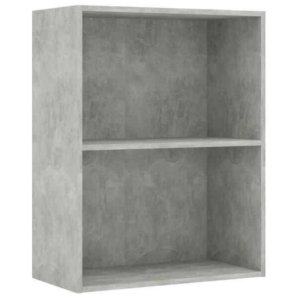 vidaXL Bibliothèque à 2 niveaux Gris béton 60x30x76 5 cm Aggloméré