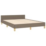 vidaXL Cadre de lit avec tête de lit Taupe 140x190 cm Tissu
