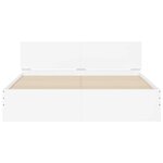 vidaXL Cadre de lit avec tête de lit et LED blanc 150x200 cm