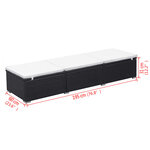 vidaXL Chaise longue avec coussin Résine tressée Noir