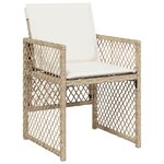 vidaXL Ensemble repas jardin 5 pièces avec coussins beige
