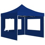 vidaXL Tente de réception pliable avec parois Aluminium 2x2 m Bleu