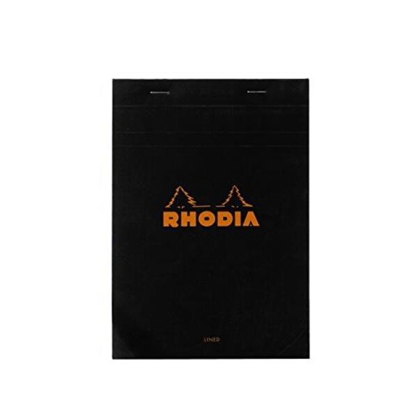Bloc BLACK N°16 14,8x21cm 80F agrafées 80g ligné + marge RHODIA