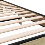 vidaXL Cadre de lit chêne sonoma 100x200 cm bois d'ingénierie et métal