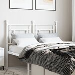 vidaXL Tête de lit métal blanc 120 cm