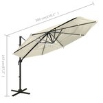 vidaXL Parasol de jardin à 4 niveaux avec mât en aluminium sable