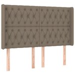 vidaXL Sommier à lattes de lit matelas et LED Taupe 140x190 cm Tissu