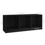 vidaXL Meuble TV Noir 104x33x41 cm Bois de pin massif