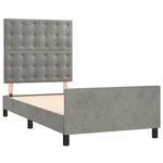 vidaXL Cadre de lit avec tête de lit Gris clair 80x200 cm Velours