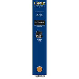 Bandes Klemmfix double soudure 210 x 32 mm pour timbres-poste. Fond - Noir