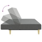 vidaXL Canapé-lit à 2 places avec repose-pied gris foncé tissu