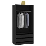 vidaXL Garde-robe Noir 100x50x200 cm Bois d'ingénierie