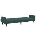 vidaXL Canapé-lit à 2 places avec repose-pied vert foncé velours