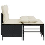 vidaXL Salon de jardin 4 Pièces avec coussins noir résine tressée