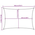 vidaXL Voile d'ombrage 160 g/m² Crème 5x7 m PEHD
