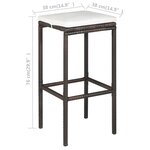 vidaXL Ensemble de bar de jardin 5 Pièces coussins Résine tressée Marron