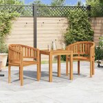 vidaXL Chaise en forme de banane Bois de teck solide