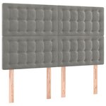 vidaXL Sommier à lattes de lit et matelas Gris clair 140x200cm Velours