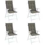 vidaXL Coussins de chaise à dossier haut lot de 4 gris foncé mélangé