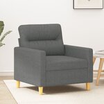 vidaXL Fauteuil Gris foncé 60 cm Tissu