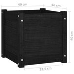 vidaXL Jardinière d'extérieur Noir 40x40x40 cm Bois de pin massif