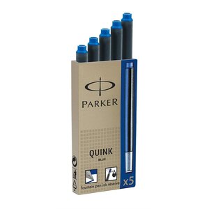 Etui de 5 Cartouches d'encre Quink Bleu Permanent PARKER