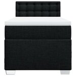 vidaXL Sommier à lattes de lit avec matelas Noir 90x190 cm Tissu