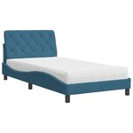 vidaXL Lit avec matelas bleu 100x200 cm velours