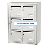 Bloc collectif leabox.com  2x3  grade 3  simple face  Intérieur  fixation murale   Blanc pur RAL 9010 finition brillante