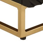 vidaXL Meuble TV noir 110x30x40 cm bois massif de manguier et fer