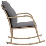 vidaXL Chaise à bascule de jardin avec coussins beige résine tressée
