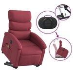 vidaXL Fauteuil inclinable de massage électrique Rouge bordeaux Tissu