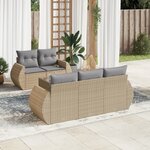 vidaXL Salon de jardin avec coussins 6 Pièces beige résine tressée