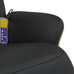 vidaXL Fauteuil inclinable de massage repose-pieds noir similicuir