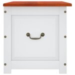 vidaXL Coffre de rangement et couvercle marron et blanc bois d'acacia