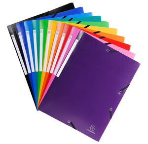 Chemise à élastique 3 rabats Polypropylène 5/10e Opaque A4 Assorties EXACOMPTA