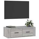 vidaXL Armoire TV suspendue Sonoma gris 80x36x25 cm Bois d'ingénierie