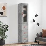 vidaXL Buffet haut Gris béton 34 5x34x180 cm Bois d'ingénierie