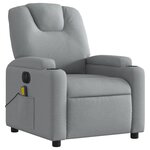 vidaXL Fauteuil de massage inclinable électrique gris clair tissu