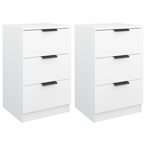 vidaXL Tables de chevet 2 Pièces Blanc 40x36x65 cm